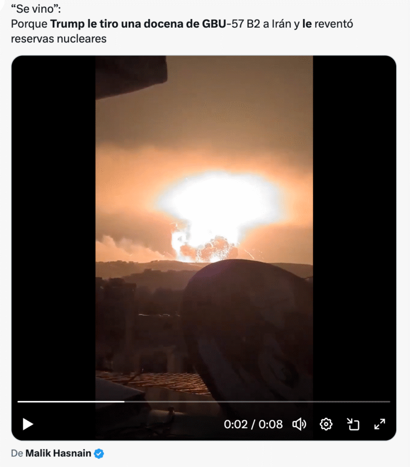 Video de una gran explosión corresponde a Siria, no a Irán